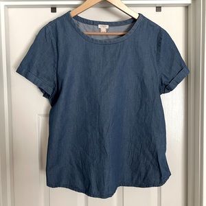 J.Crew Chambray Short Seeve Top